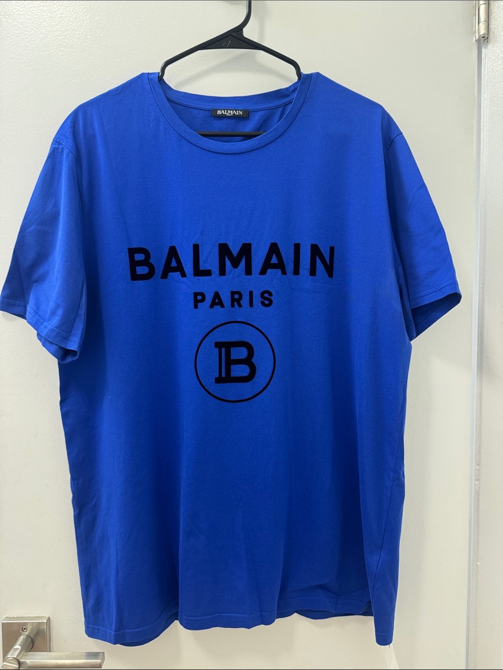 Balmain Royal Blue Short-Sleeve Logo T-Shirt